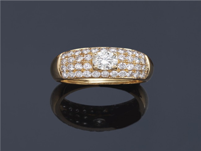 Tipo: Anillo Ring - Estilo: diamante 0,81 ct - Material: Oro Amarillo - Piedras: cuajado  diamantes 1,90ct