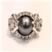 Tipo: Anillo Ring - Estilo: Clasico - Material: Oro Blanco - Piedras: Perla Taiti y diamates
