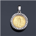Tipo: Colgante  - Estilo: Orla Oro Blanco  - Material: Moneda Oro Amarillo USA - Piedras: Diamantes