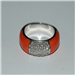 Tipo: Anillo Ring - Estilo: CLASICO - Material: ORO BLANCO - Piedras: CORAL Y DIAMANTES