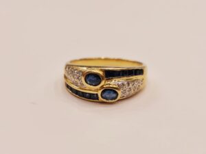 Anillo Zafiros Y Diamantes