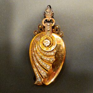 Colgante Guardapelos Finales Siglo XIX Oro y Diamantes